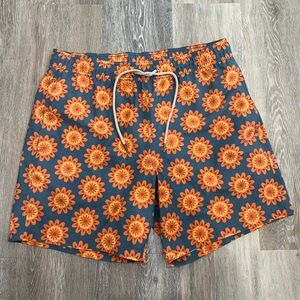 Fair Harbor Orange Floral Patterned Shorts